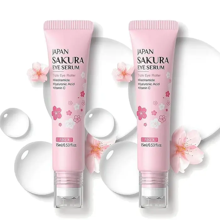 Crème raffermissante pour les yeux LAIKOU Sakura avec bille roulante