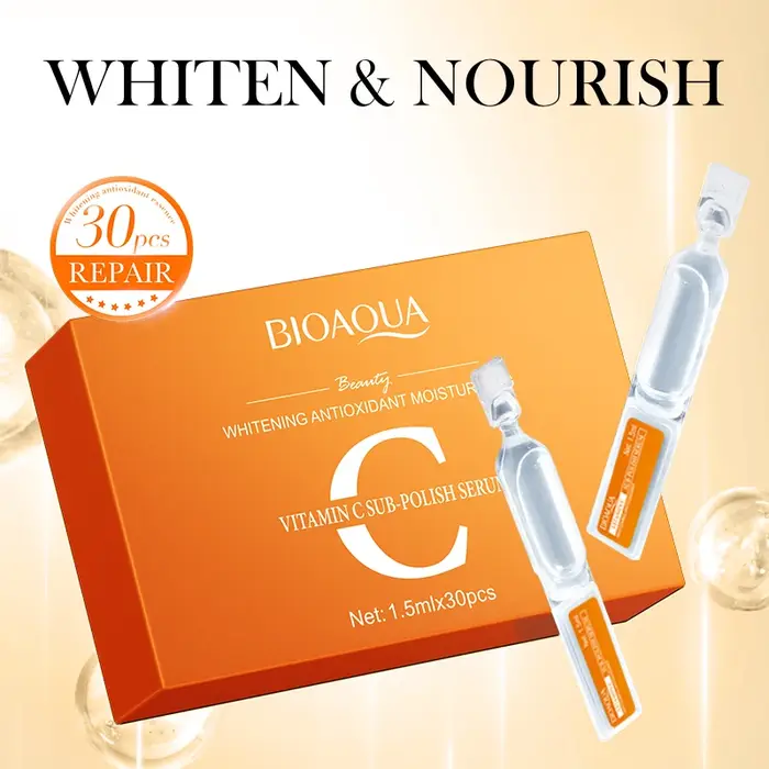 30 pièces/boîte BIOAQUA vitamine C blanchissant visage sérum ensembles