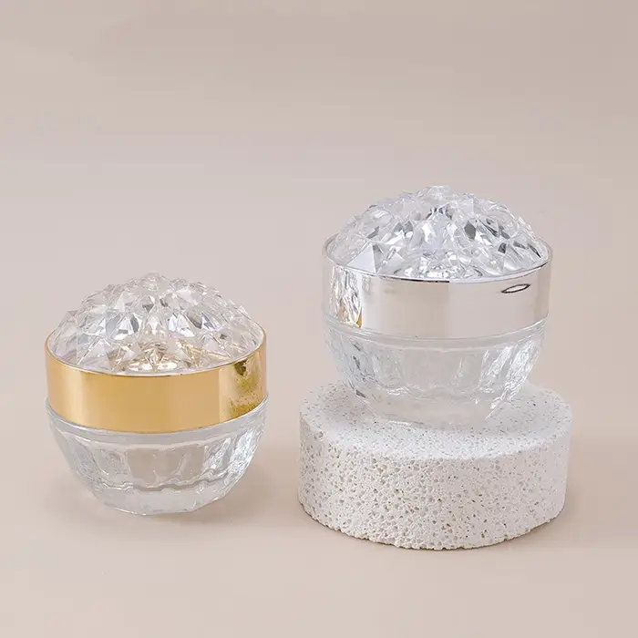 Pot de crème pour le visage en verre de luxe 50g