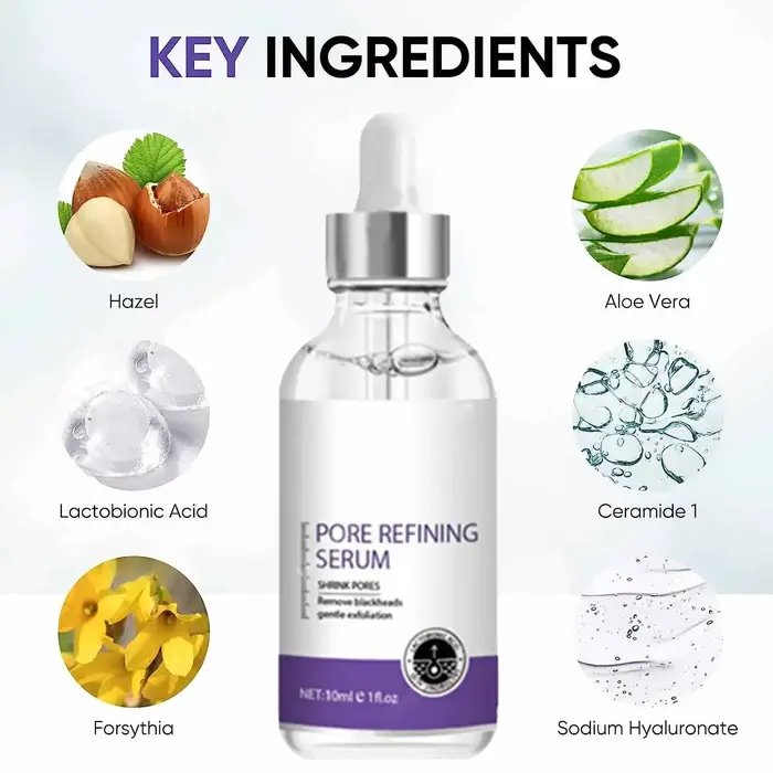 Sérum Réducteur de Pores Visage – Atténue les Pores Dilatés