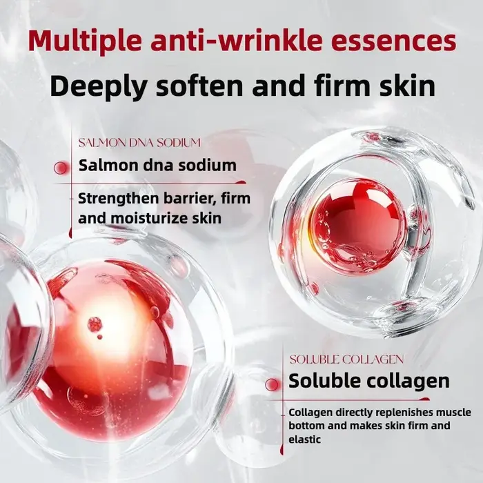 Salmon Dna Sodium hydratant Essence cinétique estompe les ridules visage