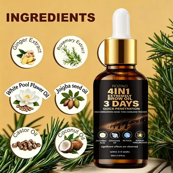 Sérum hydratant extrême quatre-en-un pour sourcils et cils, 30 ml, nourrit instantanément les sourcils et les cils, les rend plus longs et plus recourbés, améliore considérablement l'épaisseur et la c