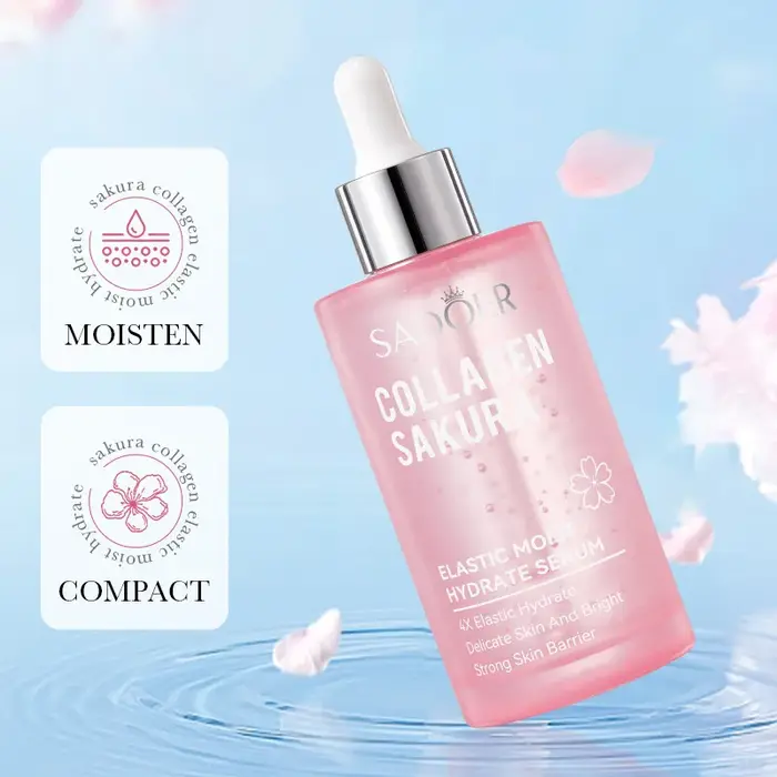 Centella Sakura collagène vitamine C acide hyaluronique sérum pour le visage soin de la peau hydratant raffermissant