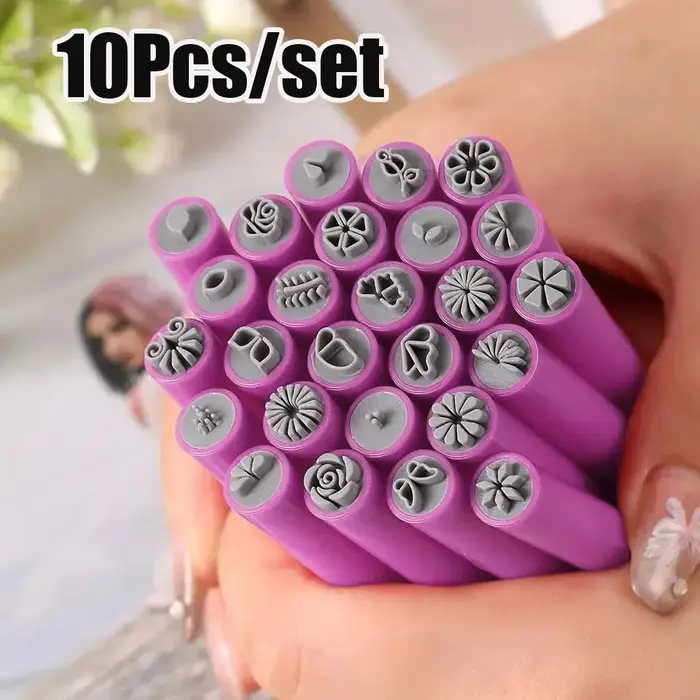3/4/5/6/10 pièces professionnel Chic Nail Art timbre rose stylo ensemble 9D marguerite/étoile/papillon/coeur NailTemplat