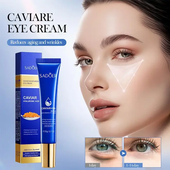 20g SADOER Caviar acide hyaluronique Anti-rides crème pour les yeux réparatrice hydratant raffermissant