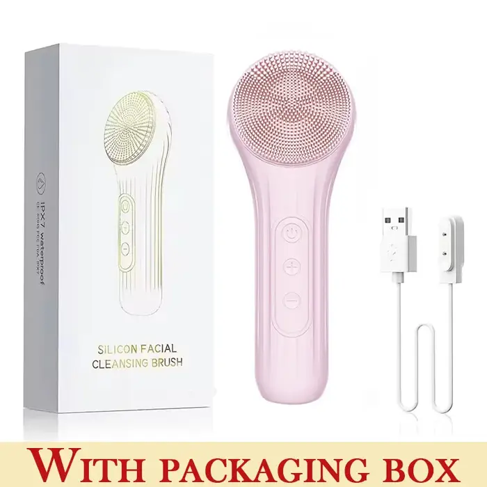 Brosse nettoyante faciale sonique rechargeable, étanche, en silicone, vibrante, nettoyage en profond