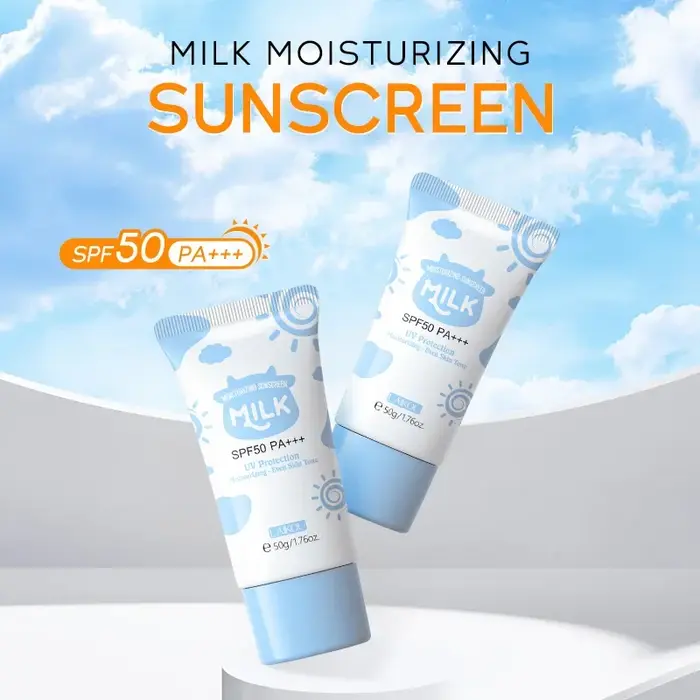 LAIKOU Crème solaire au lait SPF50 PA+++ 50g Protection UV Hydratante Unifie le teint Lotion