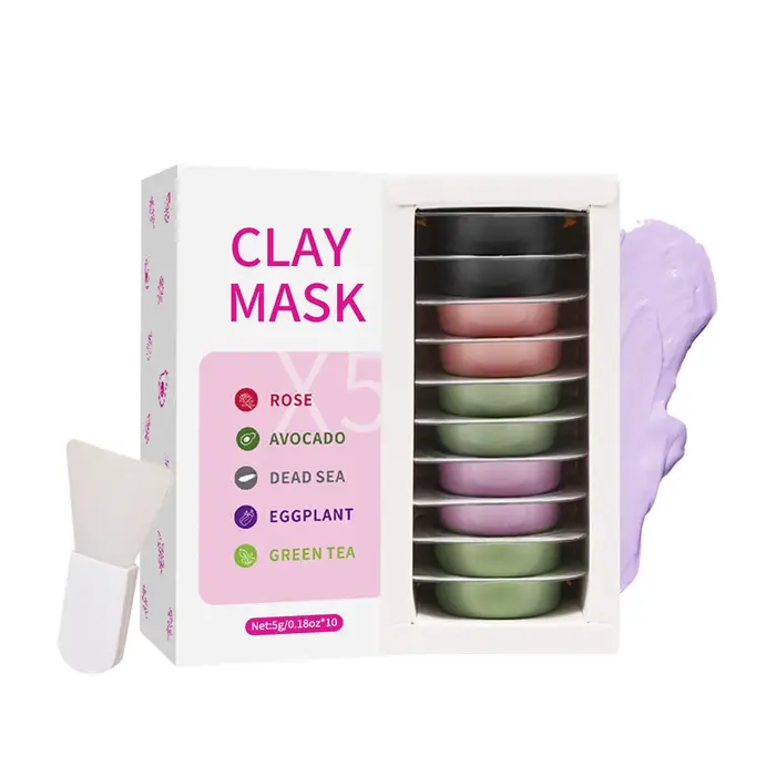 Masque de boue d'argile combiné rose, adapté aux soins du visage, hydratant, nourrissant la peau, ad