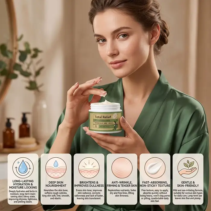 Crème hydratante pour le visage aux ingrédients naturels à base de plantes