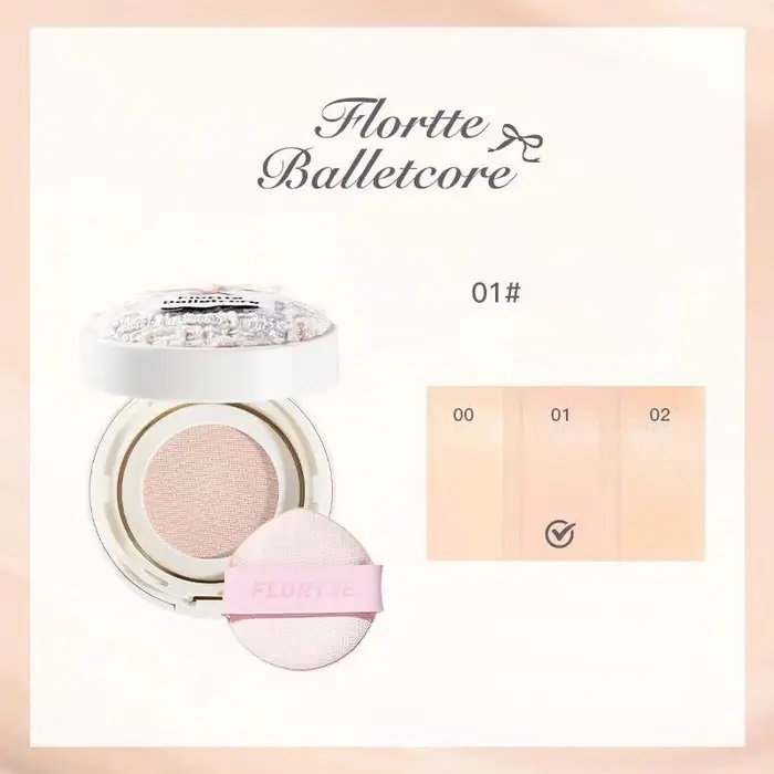 FLORTTE Base De Maquillage Ballet fond De teint liquide végétalien doux coussin d'air BB CC crème contrôle De l'huile