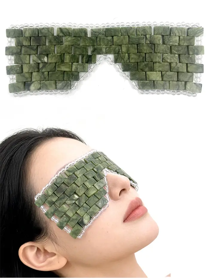 1 ensemble de masque pour les yeux en jade-un outil de massage de relaxation