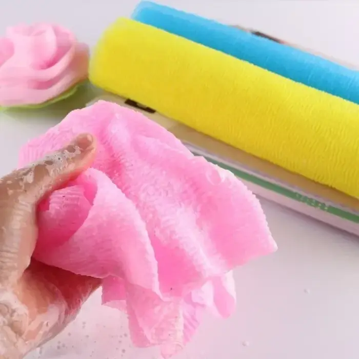 Lingette exfoliante pour la beauté de la peau, Gant de toilette japonais, Serviette de bain en nylon