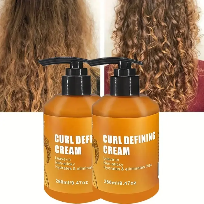 Paquet de 2 crèmes définies GZE CURL pour boucles longue durée sans frisottis – crème bouclée au noix de coco sans sulfate et paraben
