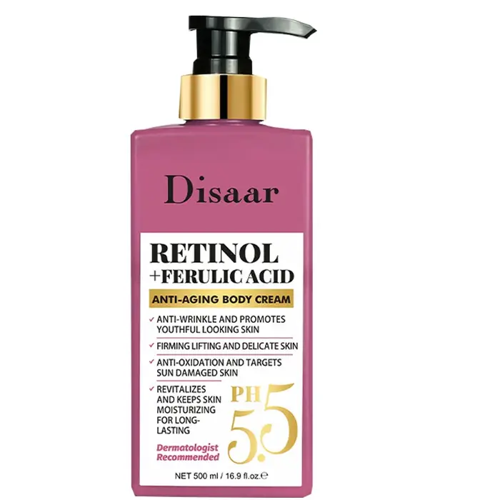La crème hydratante raffermissante pour le corps au rétinol PH 5.5 améliore la fermeté de la peau pour le visage