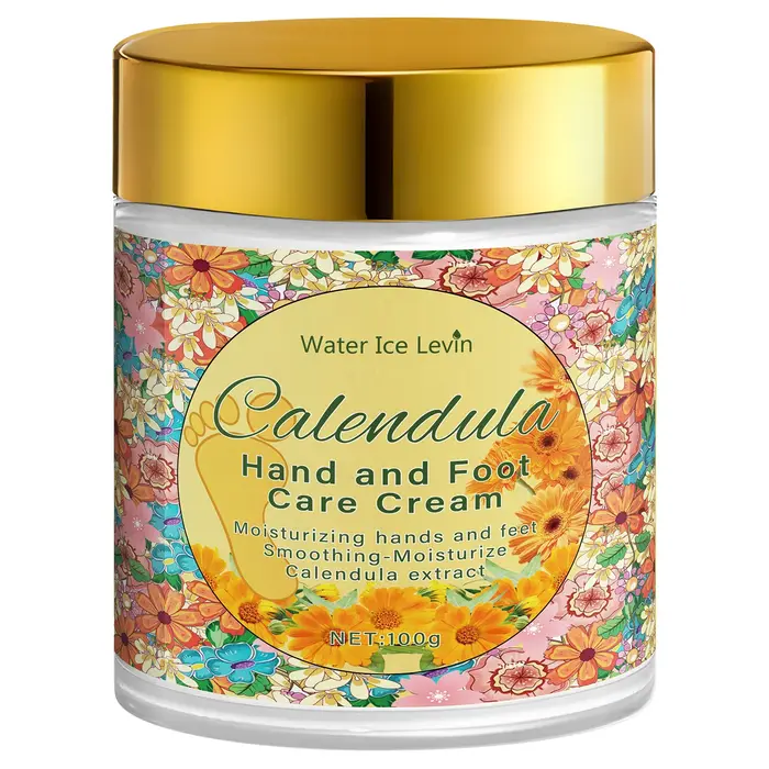 Crème Mains et Pieds au Calendula et Acide Hyaluronique - Hydratation Intensive, Adoucissante, Absor