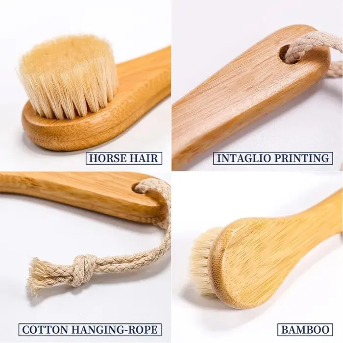 Brosse de Soin Visage Nettoyante en Bambou Naturel Doux pour Massage Facial Portable et Nettoyage en Profondeur