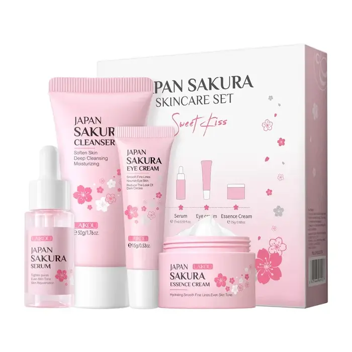Coffrets de soins pour la peau Laikou Sakura avec nettoyant