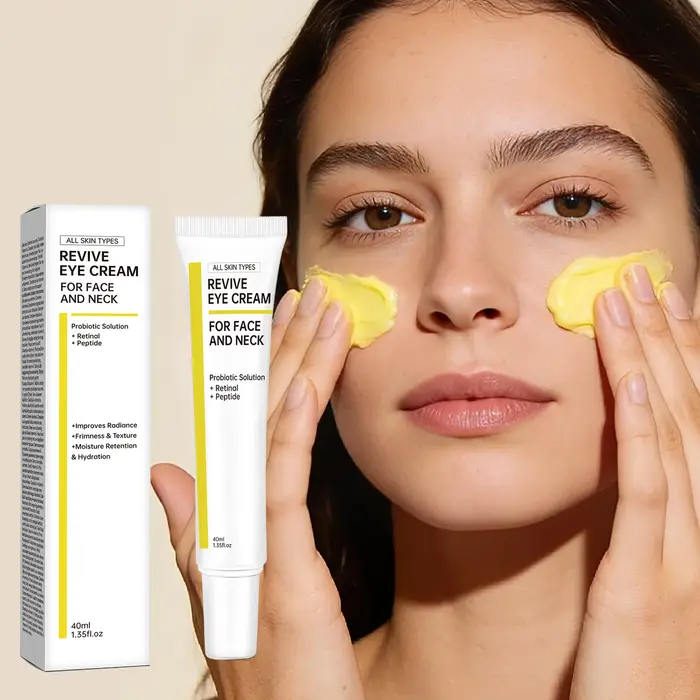 Crème Contour des Yeux Revive 40ml pour Visage et Cou avec Niacinamide, Rétinal, Peptide, Acide Hyaluronique, Hydratante et Raffermissante