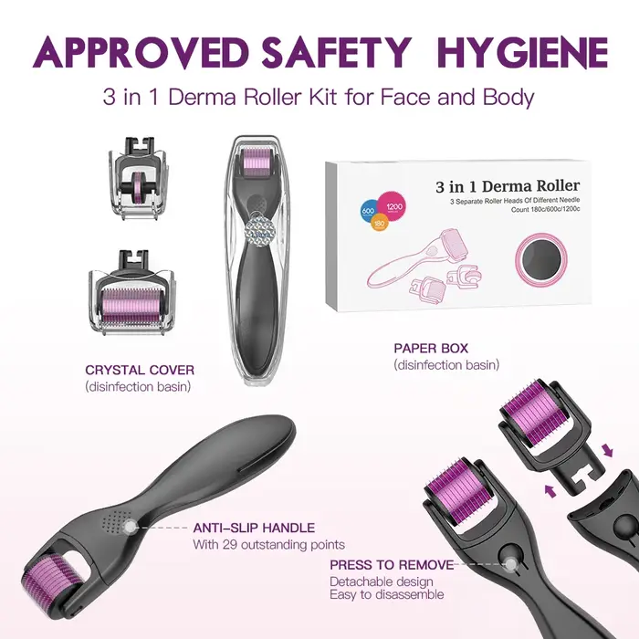 Rouleau Derma 3-en-1 à micro-aiguilles