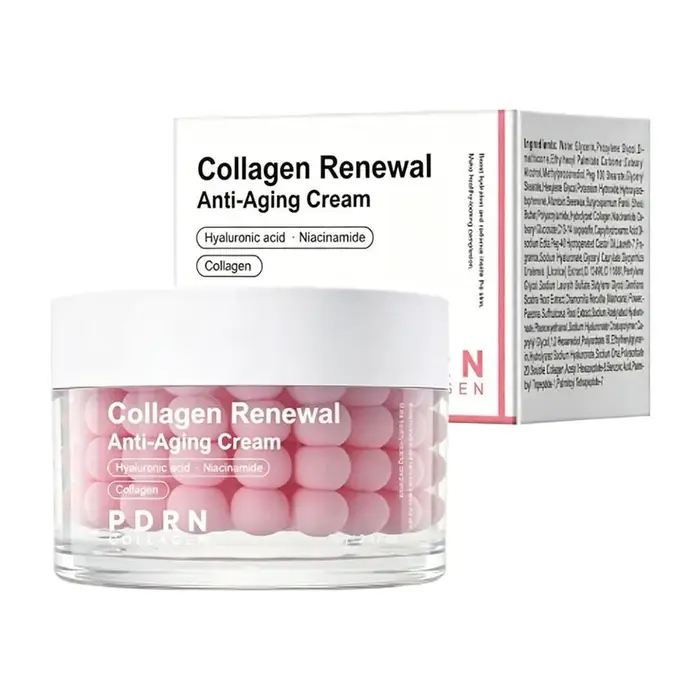 Crème de nuit hydratante et raffermissante au collagène rose ADN de saumon, PDRN et peptides pour le