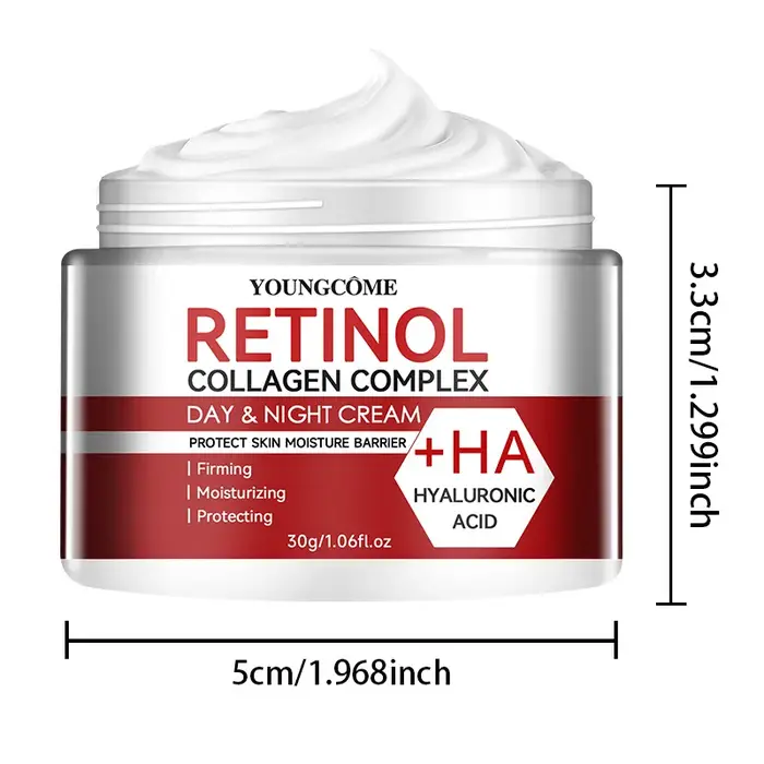 Crème hydratante de soin du visage au collagène au rétinol, hydratation en profondeur, adaptée au vi