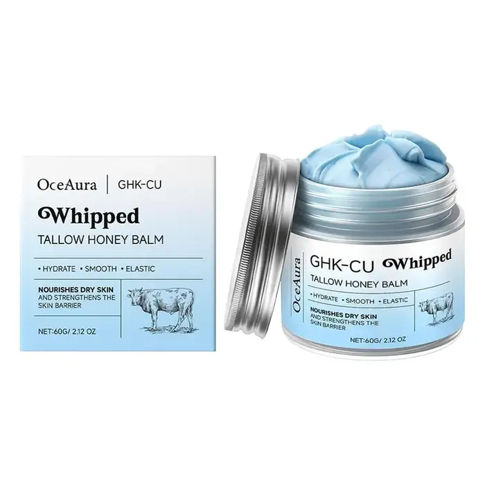 Crème baume bleue au peptide GHK-Cu et au suif fouetté de bœuf, hydratant pour le visage et le corps
