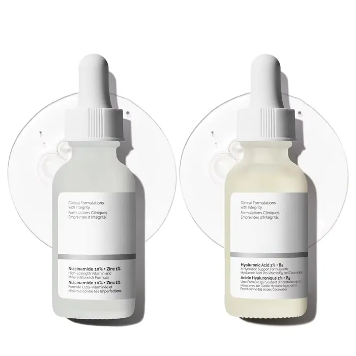 Sérum visage hydratant 30ml Acide Hyaluronique 2% + B5 & Niacinamide 10% + Zinc 1% pour une peau lisse