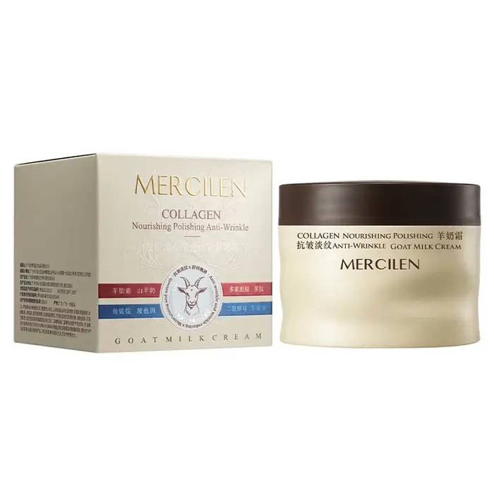 Crème nourrissante au lait de chèvre et au collagène Mercilen 100g, contient de l'acide hyaluronique