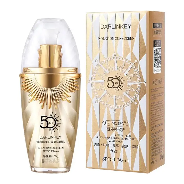 DARLINKEY 5-in-1 Whitening Sunscreen SPF50 PA+++ Isolation Brightening Sunblock Lotion Anti-UV Moist