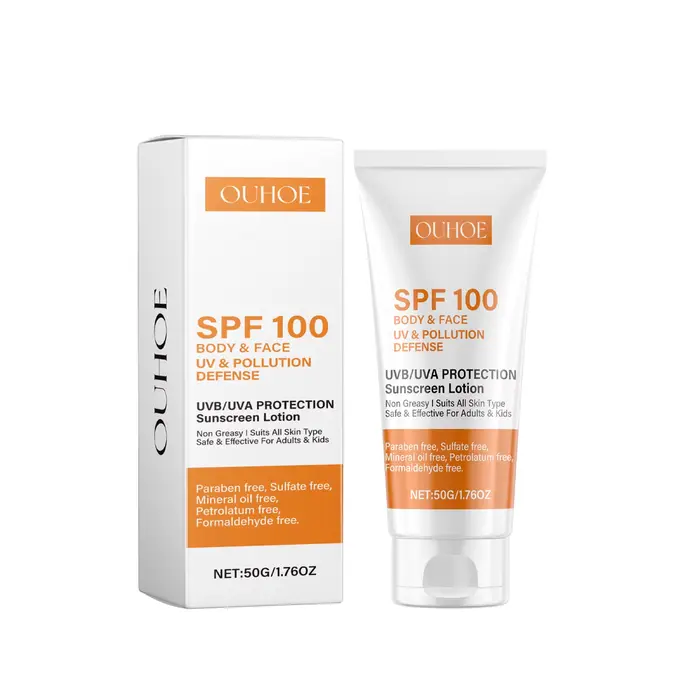 Crème solaire visage et corps Non grasse SPF 100+ crème solaire visage Protection UVA et UVB crème s