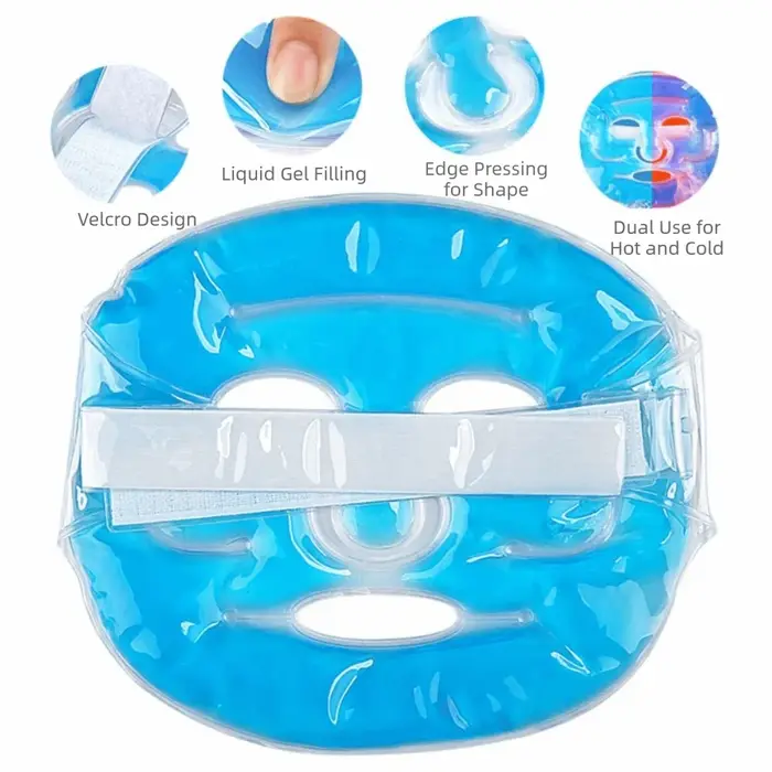 Masque facial et oculaire réutilisable à billes de gel